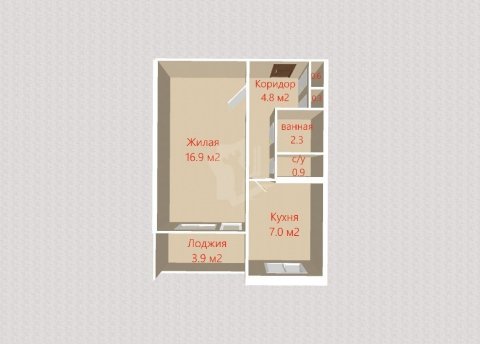 1-комнатная квартира по адресу Алтайская ул., д. 64 к. 1 - фото 3