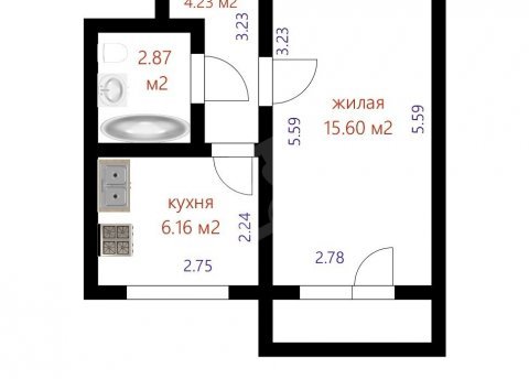 1-комнатная квартира по адресу Либкнехта ул., д. 92 - фото 18