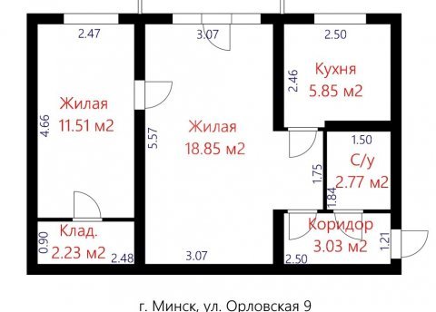 2-комнатная квартира по адресу Орловская ул., д. 9 - фото 2