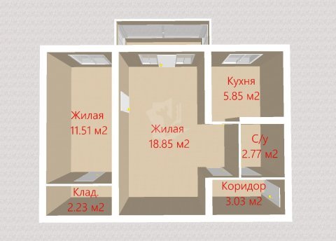 2-комнатная квартира по адресу Орловская ул., д. 9 - фото 3