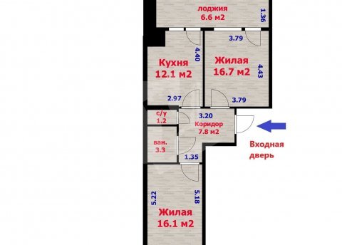 2-комнатная квартира по адресу Лесная ул., д. 30 - фото 20