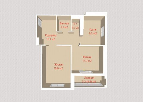 2-комнатная квартира по адресу Карвата ул., д. 8 - фото 6