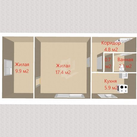 Фотография 2-комнатная квартира по адресу Геофизика ул., д. 10 - 13