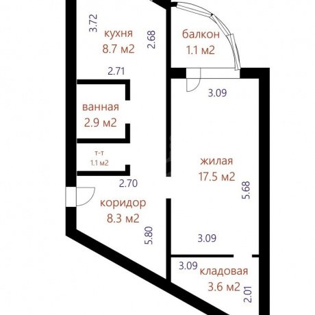Фотография 1-комнатная квартира по адресу Брестская ул., д. 87 - 20