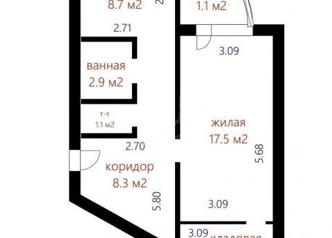 1-комнатная квартира по адресу Брестская ул., д. 87 - фото 20