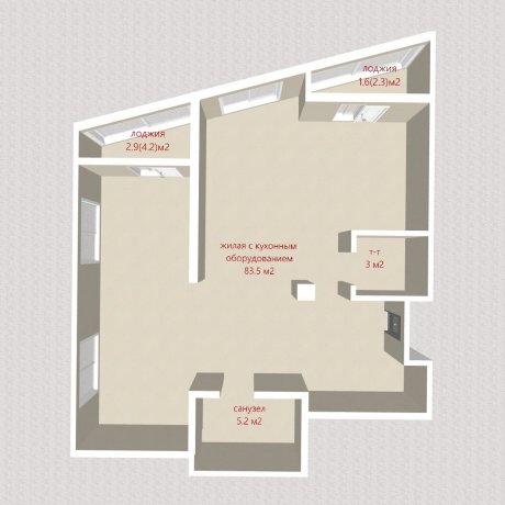 Фотография 3-комнатная квартира по адресу Кутузова ул., д. 1 - 15