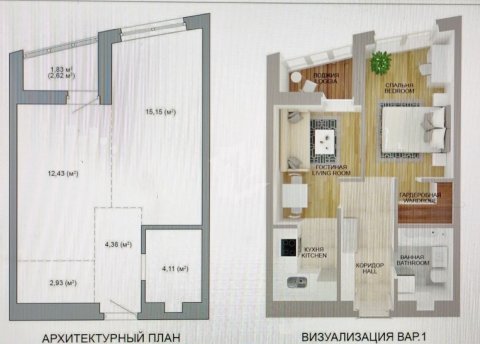 1-комнатная квартира по адресу Жореса Алфёрова ул., д. 12 - фото 15