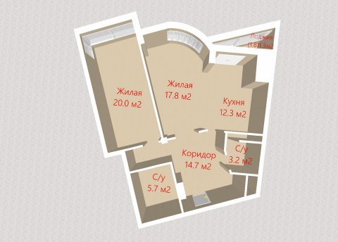 2-комнатная квартира по адресу Победителей просп., д. 27 - фото 17