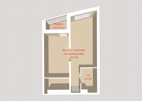 2-комнатная квартира по адресу Жореса Алфёрова ул., д. 10 - фото 15