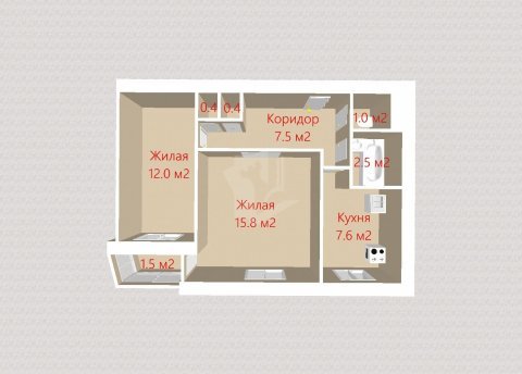 2-комнатная квартира по адресу Одоевского ул., д. 18 к. 3 - фото 18