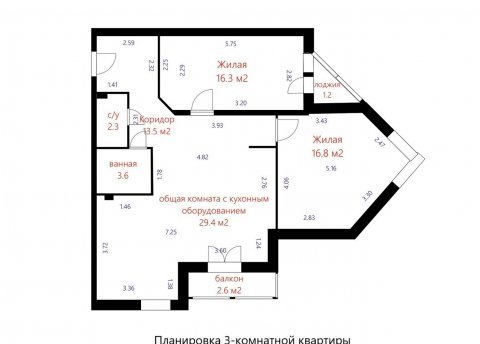 3-комнатная квартира по адресу Лопатина ул., д. 7 - фото 13