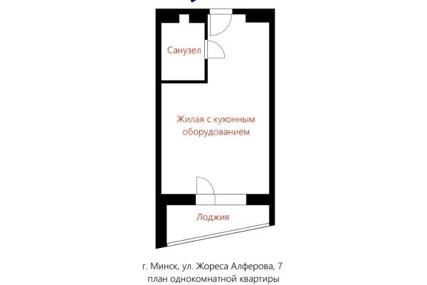 1-комнатная квартира по адресу Жореса Алфёрова ул., д. 7 - фото 15
