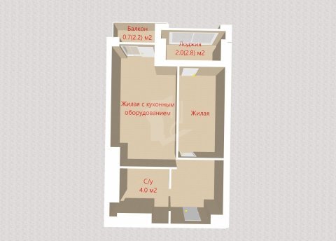 2-комнатная квартира по адресу Белградская ул., д. 2 - фото 20