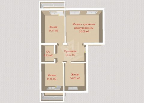 4-комнатная квартира по адресу Курганная ул., д. 35 - фото 17