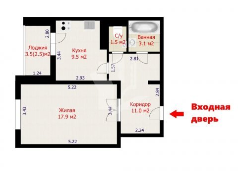 1-комнатная квартира по адресу Сырокомли ул., д. 46 - фото 15