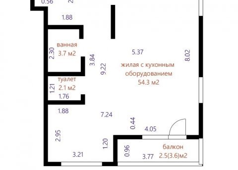 3-комнатная квартира по адресу Аэродромная ул., д. 26 - фото 19