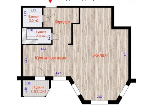 1-комнатная квартира по адресу Шишкина ул., д. 3 - фото 20