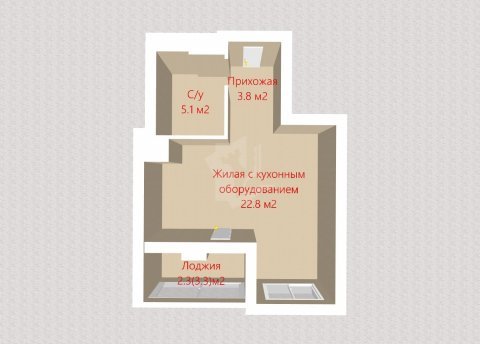 1-комнатная квартира по адресу Жуковского ул., д. 16 - фото 12