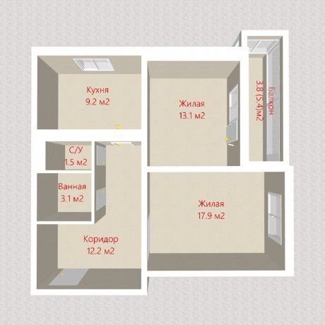 Фотография 2-комнатная квартира по адресу Основателей ул., д. 7 - 20