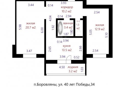 2-комнатная квартира по адресу 40 Лет Победы ул., д. 34 - фото 15