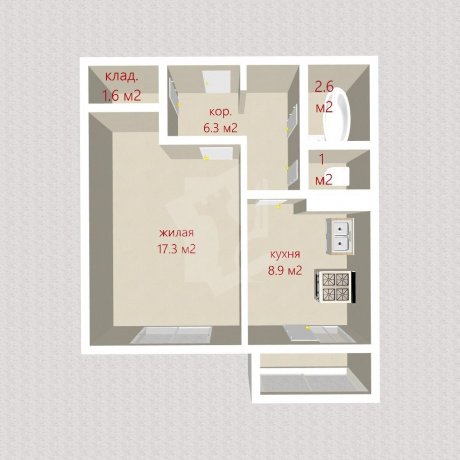 Фотография 1-комнатная квартира по адресу Есенина ул., д. 123 - 3