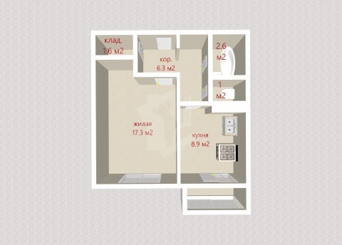 1-комнатная квартира по адресу Есенина ул., д. 123 - фото 3
