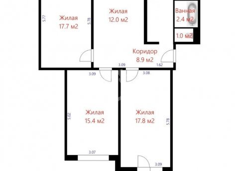 4-комнатная квартира по адресу Козыревская ул., д. 16 - фото 20