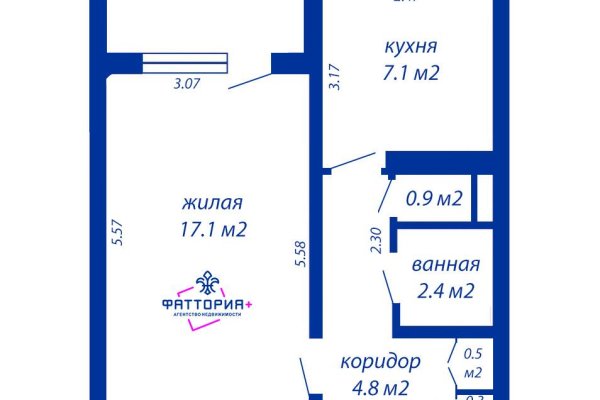 1-комнатная квартира по адресу Бельского ул., д. 53 - фото 1