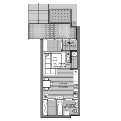 Фотография 1-комнатная квартира по адресу Лейтенанта Кижеватова ул., д. 1 к. А - фото 1