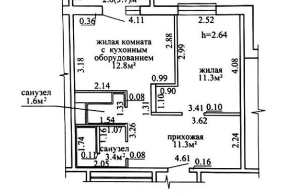 1-комнатная квартира по адресу Пилотная ул., д. 30 - фото 1