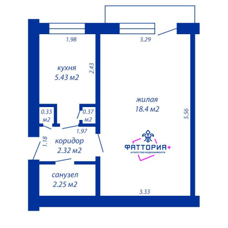 Фотография 1-комнатная квартира по адресу Жилуновича ул., д. 33 - фото 1
