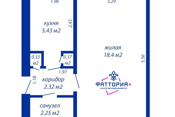 1-комнатная квартира по адресу Жилуновича ул., д. 33 - фото 1
