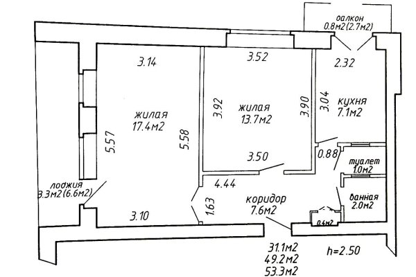 2-комнатная квартира по адресу Авакяна ул., д. 32 к. 2 - фото 1