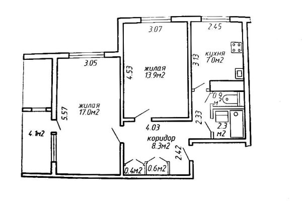 2-комнатная квартира по адресу Карбышева ул., д. 7 - фото 1
