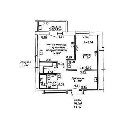 Фотография 2-комнатная квартира по адресу Пилотная ул., д. 30 - фото 1