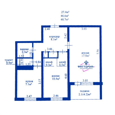 Фотография 2-комнатная квартира по адресу Рокоссовского просп., д. 114 - фото 1