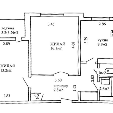 Фотография 2-комнатная квартира по адресу Рокоссовского просп., д. 12 к. 1 - фото 1