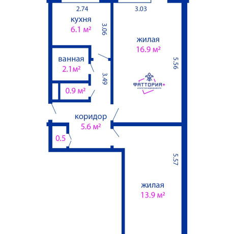 Фотография 2-комнатная квартира по адресу Рокоссовского просп., д. 94 - фото 1
