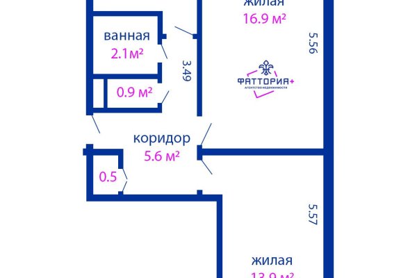 2-комнатная квартира по адресу Рокоссовского просп., д. 94 - фото 1
