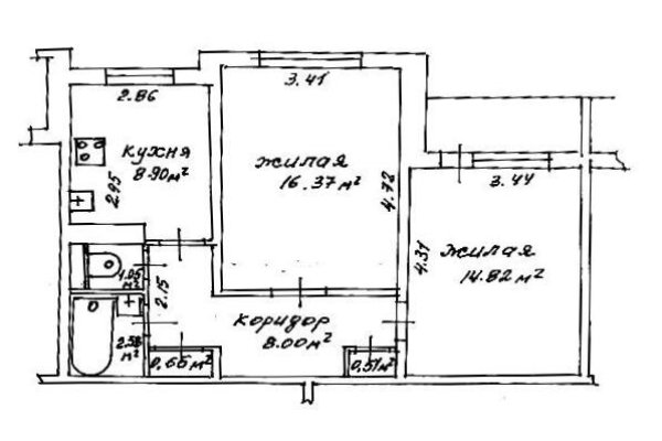 2-комнатная квартира по адресу Якубова ул., д. 32 - фото 1