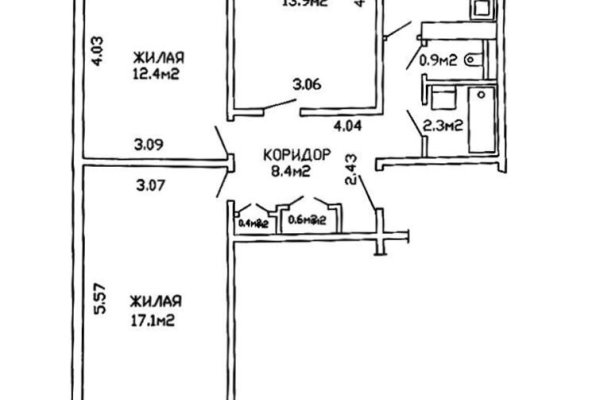 3-комнатная квартира по адресу Городецкая ул., д. 2 - фото 1