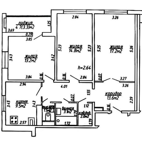 Фотография 3-комнатная квартира по адресу Крупской ул., д. 15 - фото 1