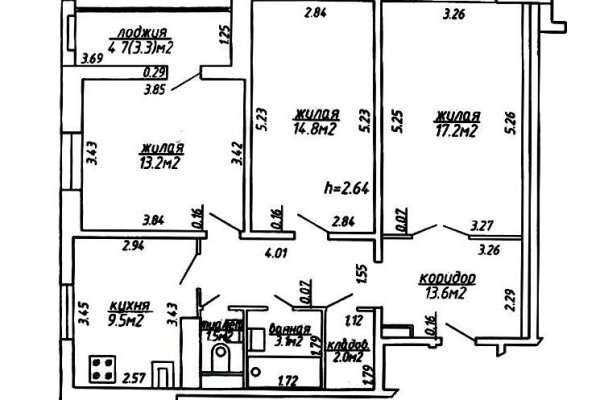 3-комнатная квартира по адресу Крупской ул., д. 15 - фото 1
