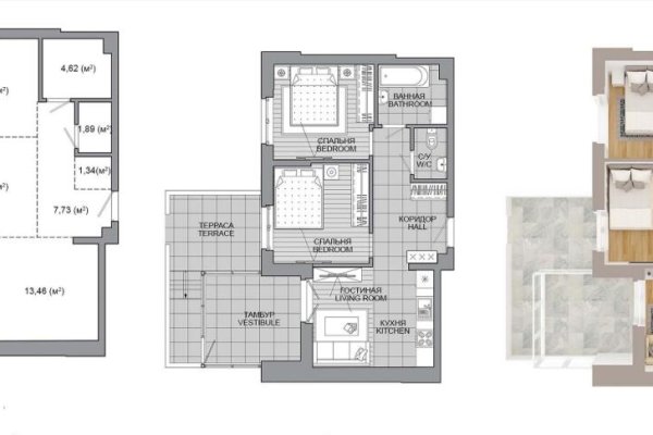 3-комнатная квартира по адресу Леонида Щемелёва ул., д. 14 - фото 1