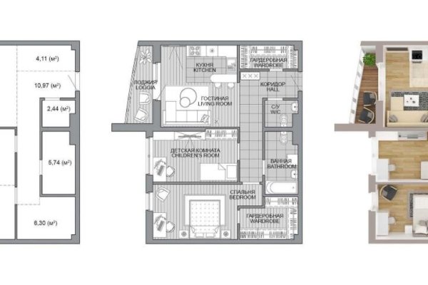 3-комнатная квартира по адресу Леонида Щемелёва ул., д. 18 - фото 1