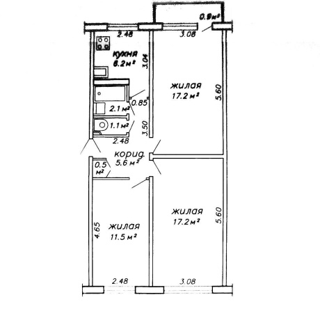 Фотография 3-комнатная квартира по адресу Сердича ул., д. 80 - фото 1