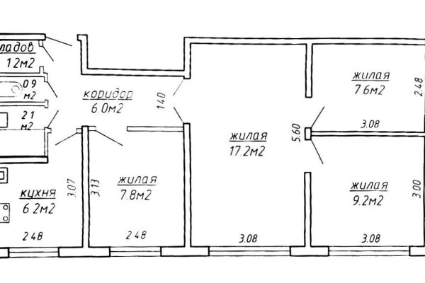 4-комнатная квартира по адресу Голодеда ул., д. 37 к. 2 - фото 1