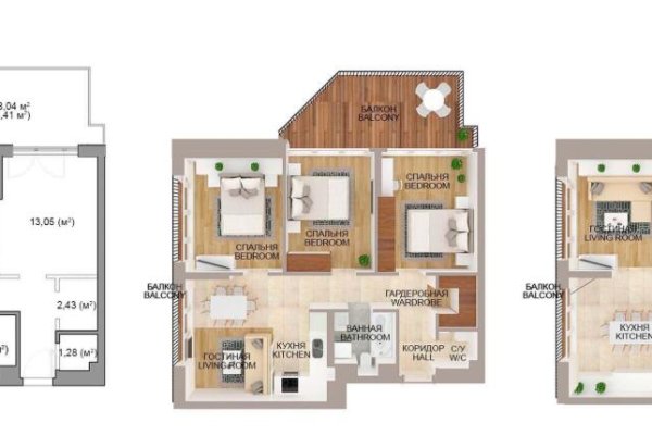 4-комнатная квартира по адресу Игоря Лученка ул., д. 8 - фото 1