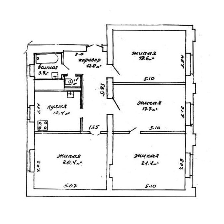 Фотография 4-комнатная квартира по адресу Свердлова ул., д. 19 - фото 1