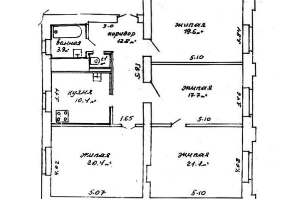 4-комнатная квартира по адресу Свердлова ул., д. 19 - фото 1